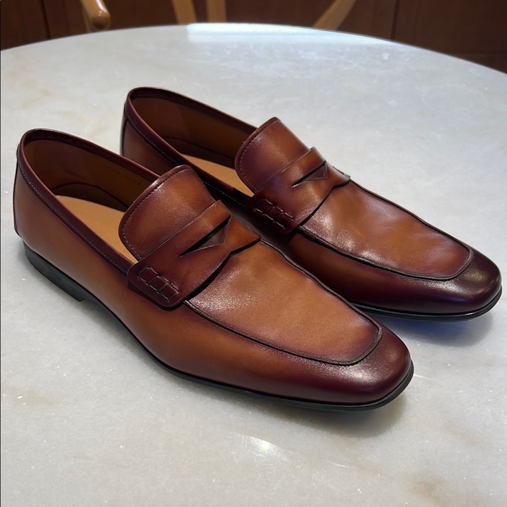 Magnanni Ramiro II Apron Toe Brown Penny Loafers